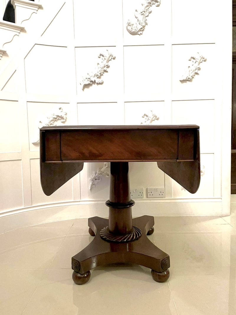 Antique Victorian Mahogany Pedestal Centre Table - Image 3